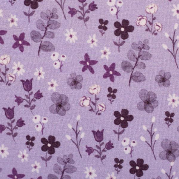 Baumwolljersey Winterbloom Flieder by Christiane Zielinski aus dem Hause Swafing